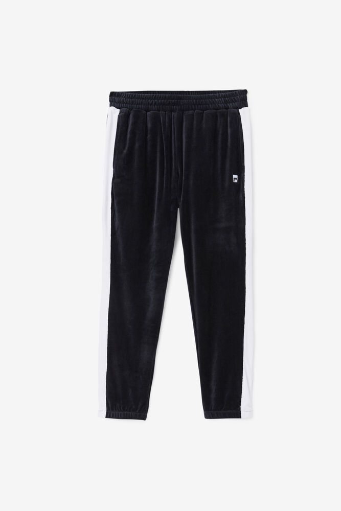 Fila Brice Velour Black Pants Mens - NZ 75481-ULMC